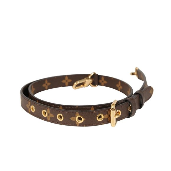 Louis Vuitton Crossbody Shoulder Bag Strap LV Logo Monogram Canvas Brown Gold - Picture 2 of 8